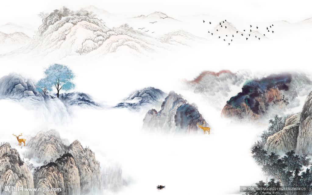 简约 新上架山水画 tIF分层