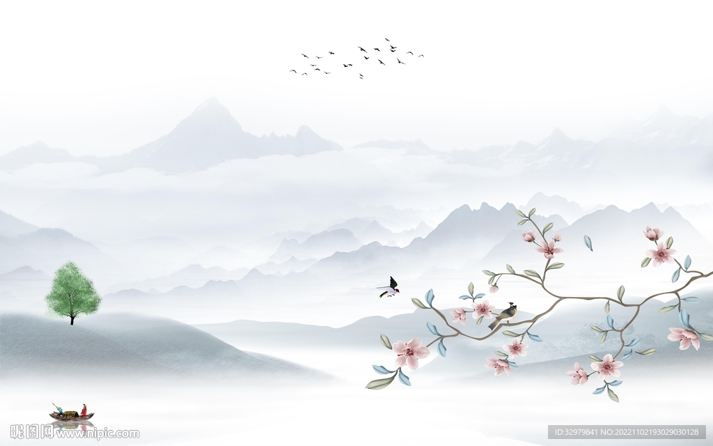 简约 新品高端山水 tif分层