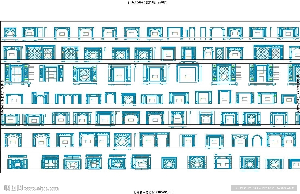百款欧式罗马柱CAD图纸