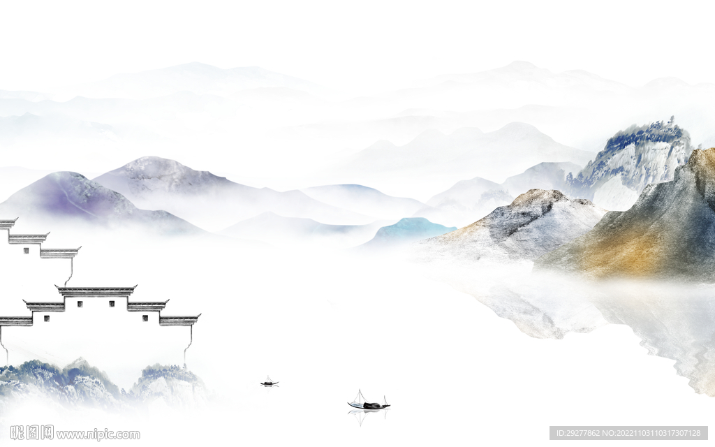 别墅 爆款新山水画 TiF分层