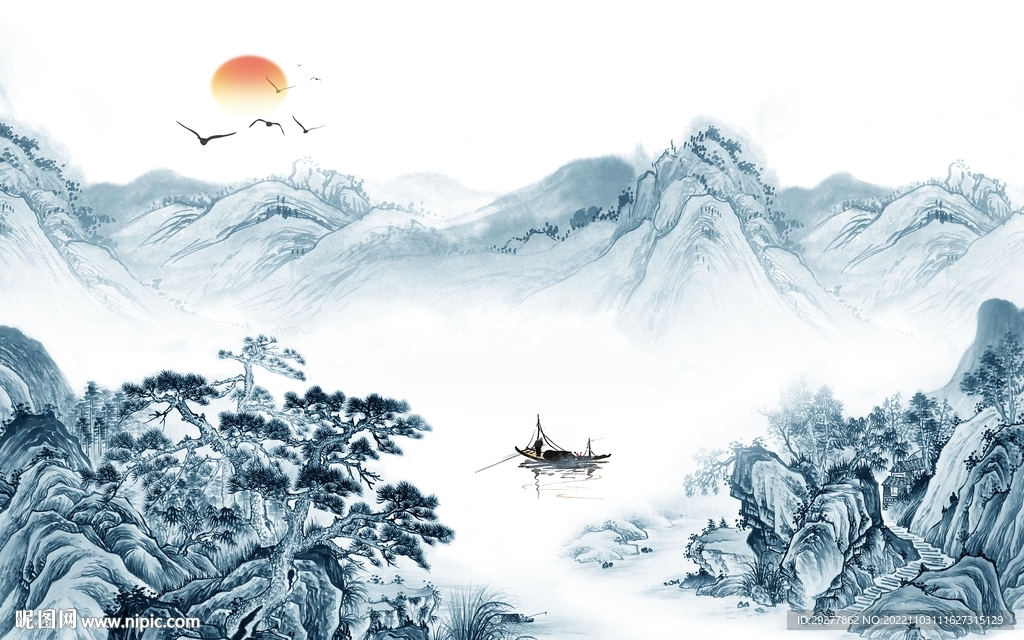 高档 爆款新山水画 TiF分层