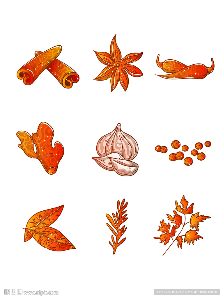 矢量AI插画调料插画