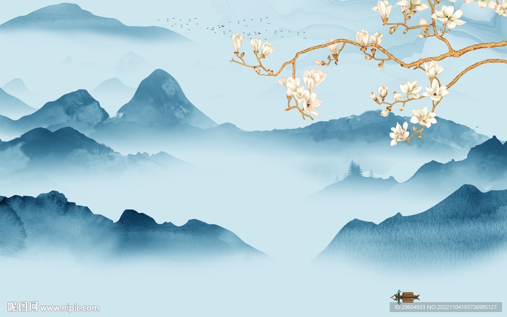 爆款 高档大气山水 TIf分层