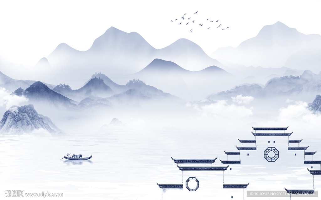 高档 高端客厅山水 Tif分层