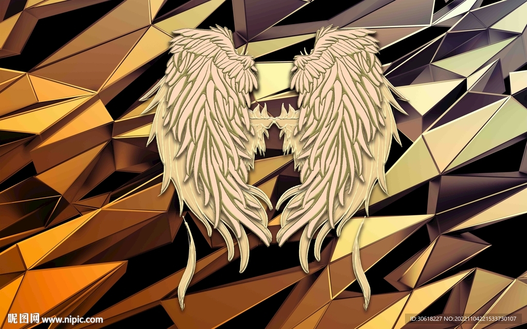 网红直播拍照翅膀背景墙 