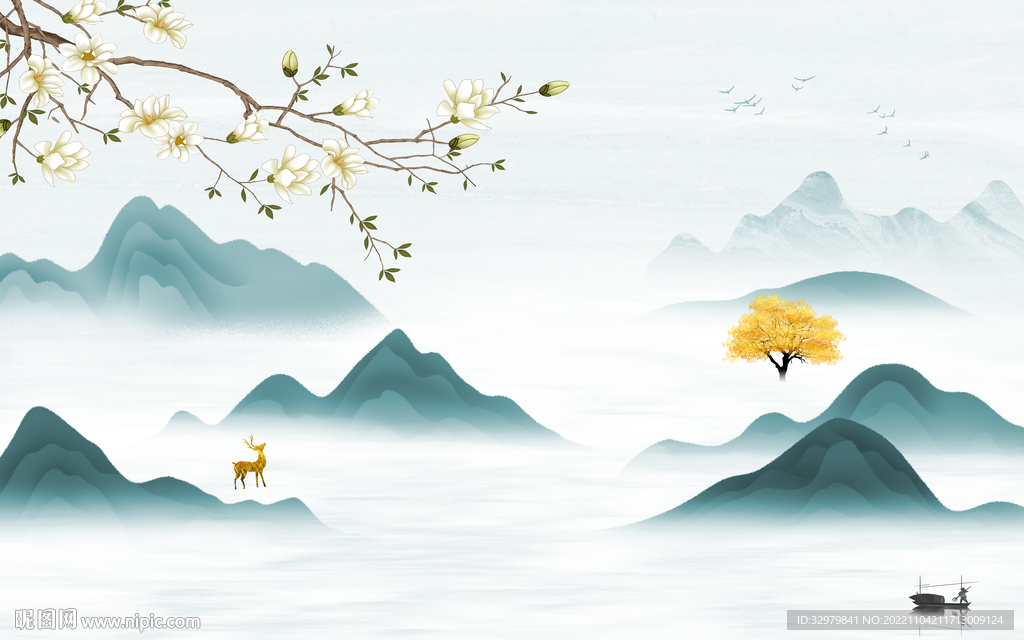 大气 高雅现代山水 tif分层