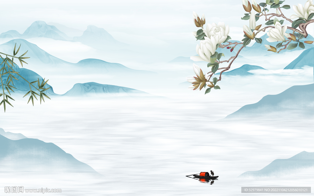 高档 高雅现代山水 tif分层