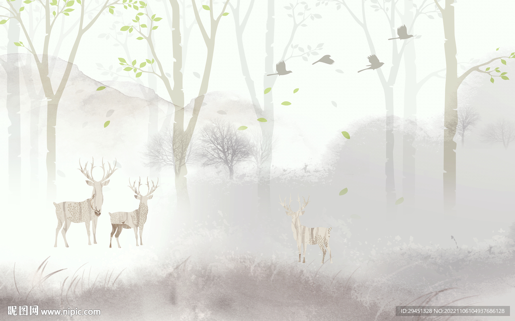 新款 欧式背景墙画 TIF分层