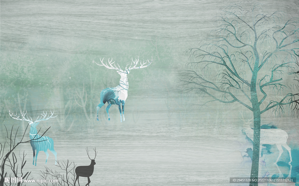 奢华 欧式背景墙画 TIF分层