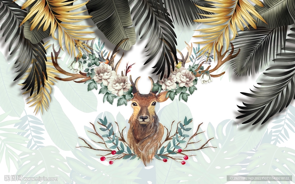 大气 电视背景墙画 TIF分层