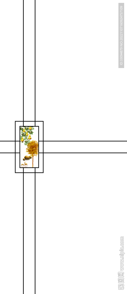 高清分层透明底推拉门打印图