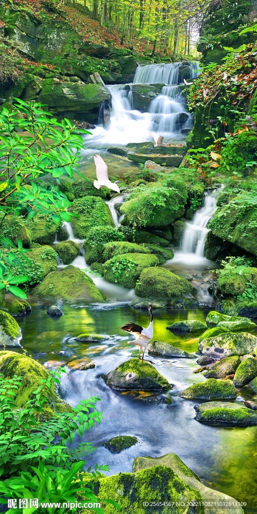 自然风景画流水生财玄关