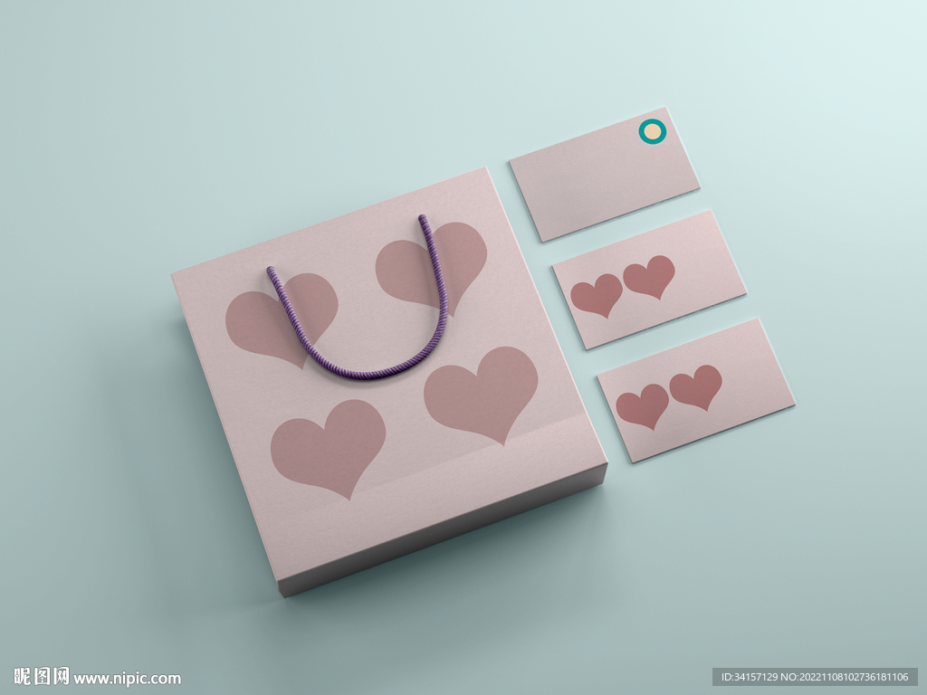 多视角少女心礼品袋样机PSD