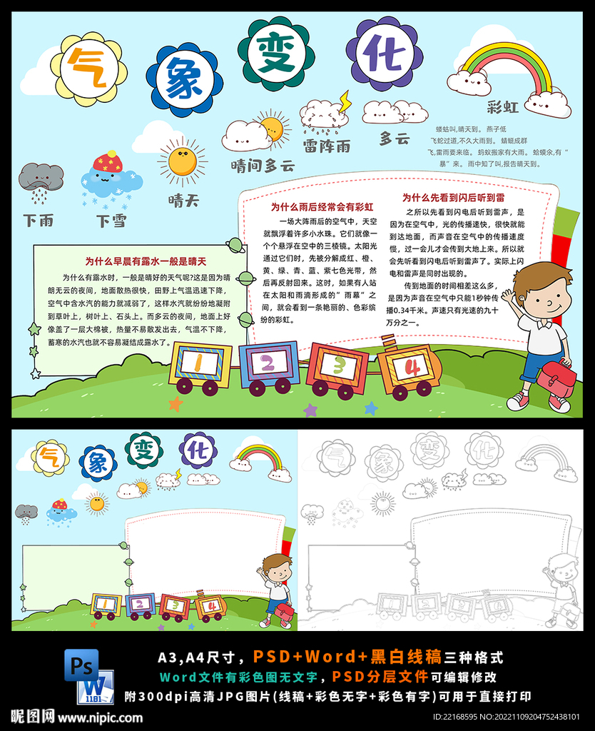 气象日变化天气预报小报