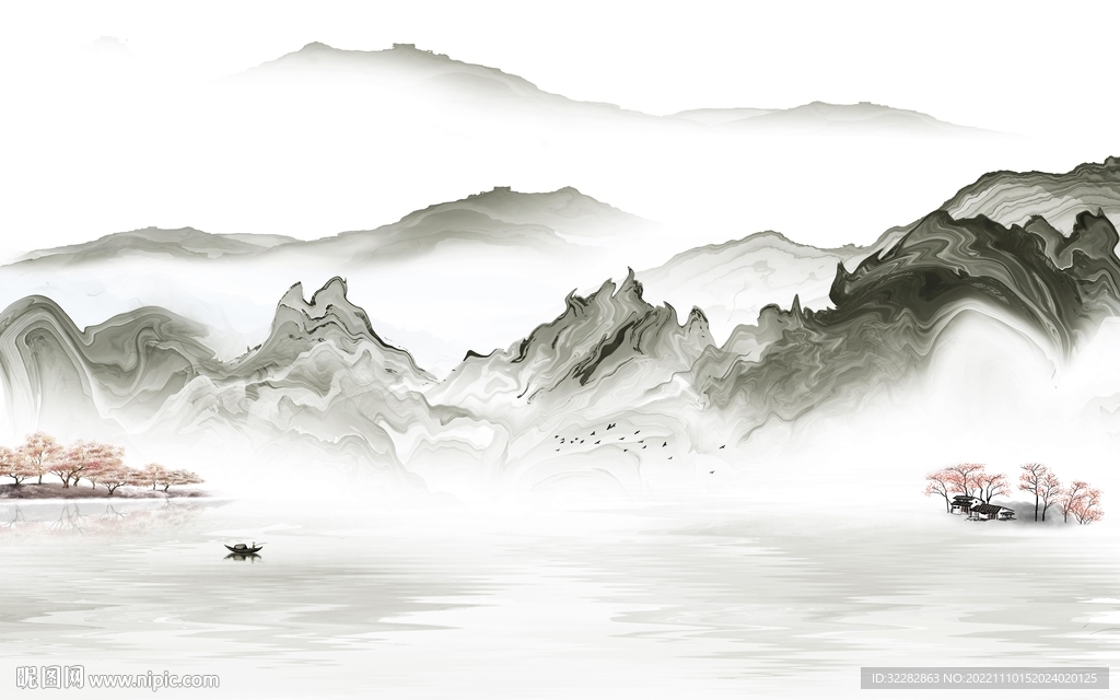 客厅 新风景山水画 tIF分层