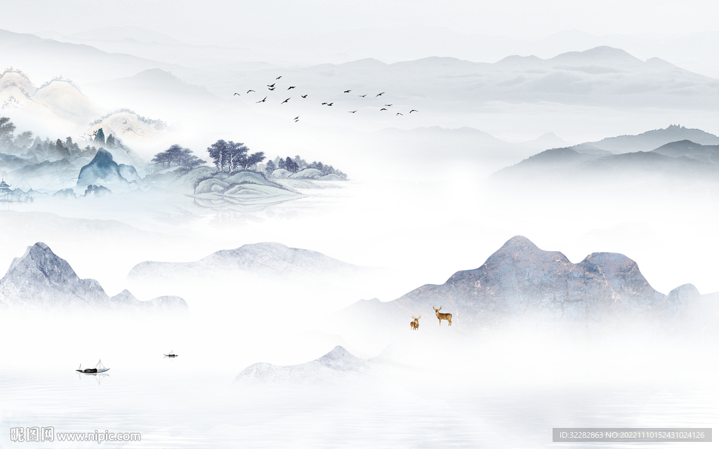 高档 新风景山水画 tIF分层