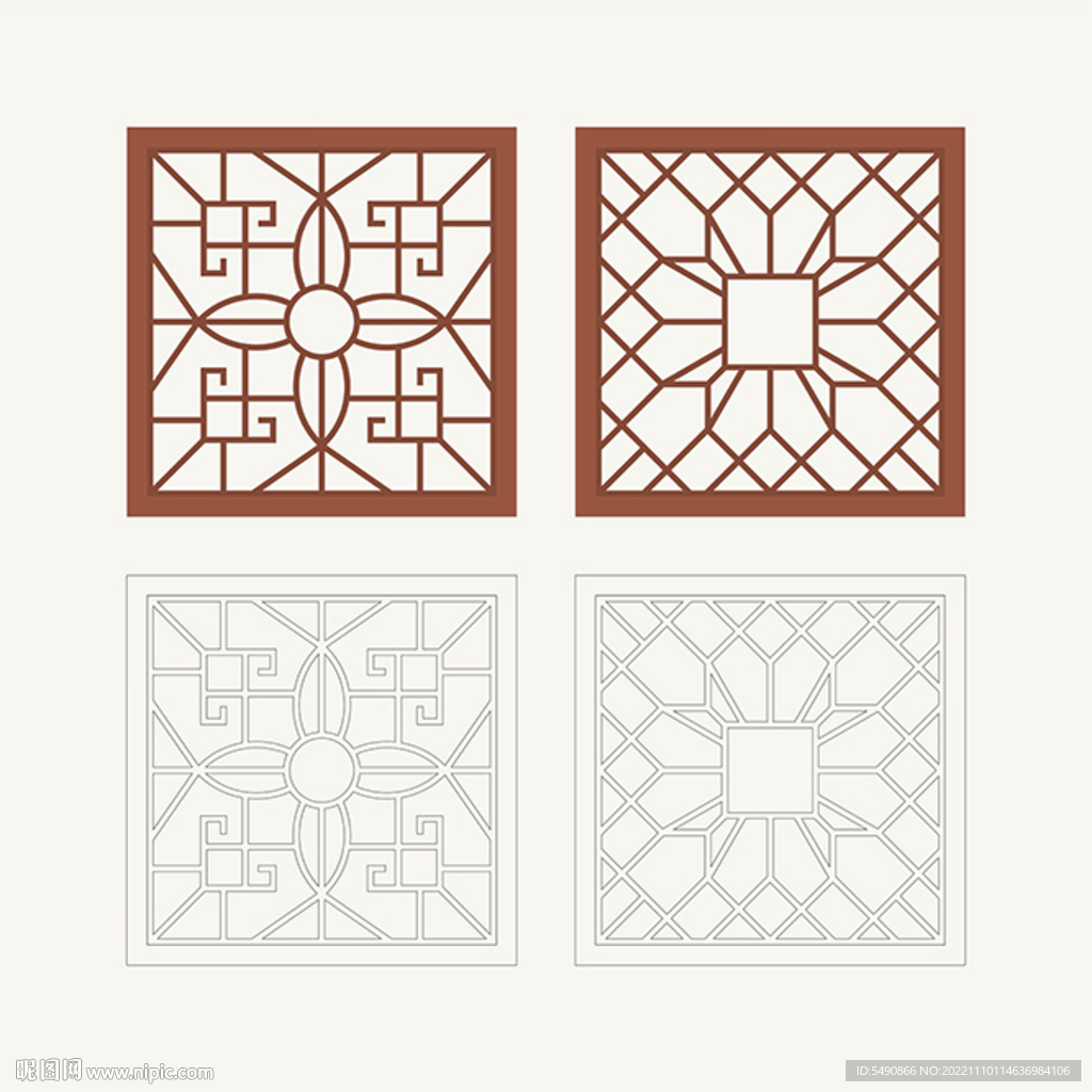 正方形窗花格 花窗