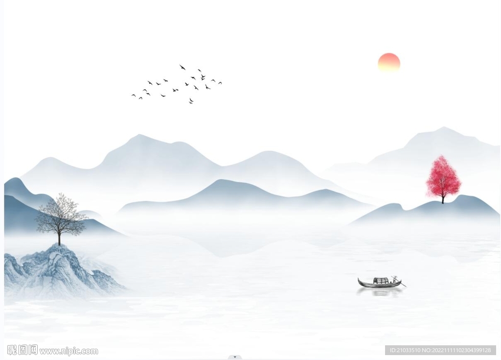 新中式山水画 客厅山水画