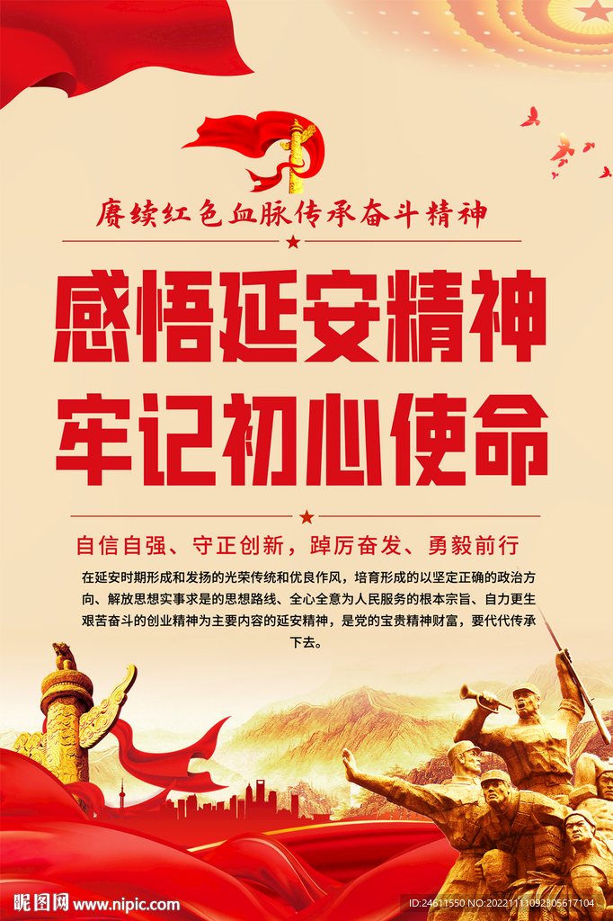 感悟延安精神海报