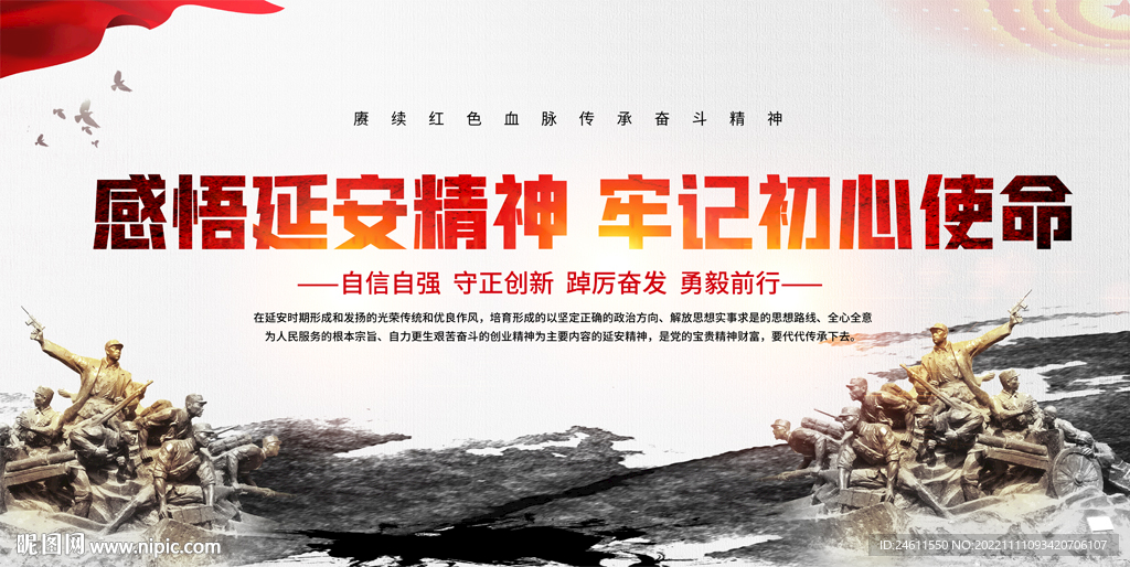 感悟延安精神展板