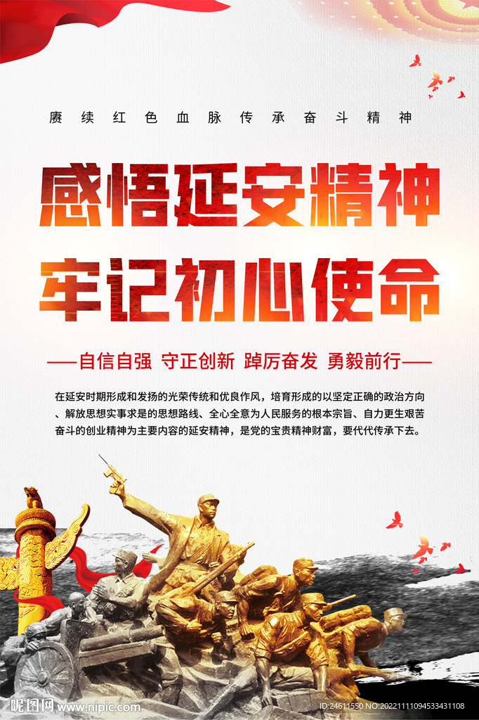 感悟延安精神海报