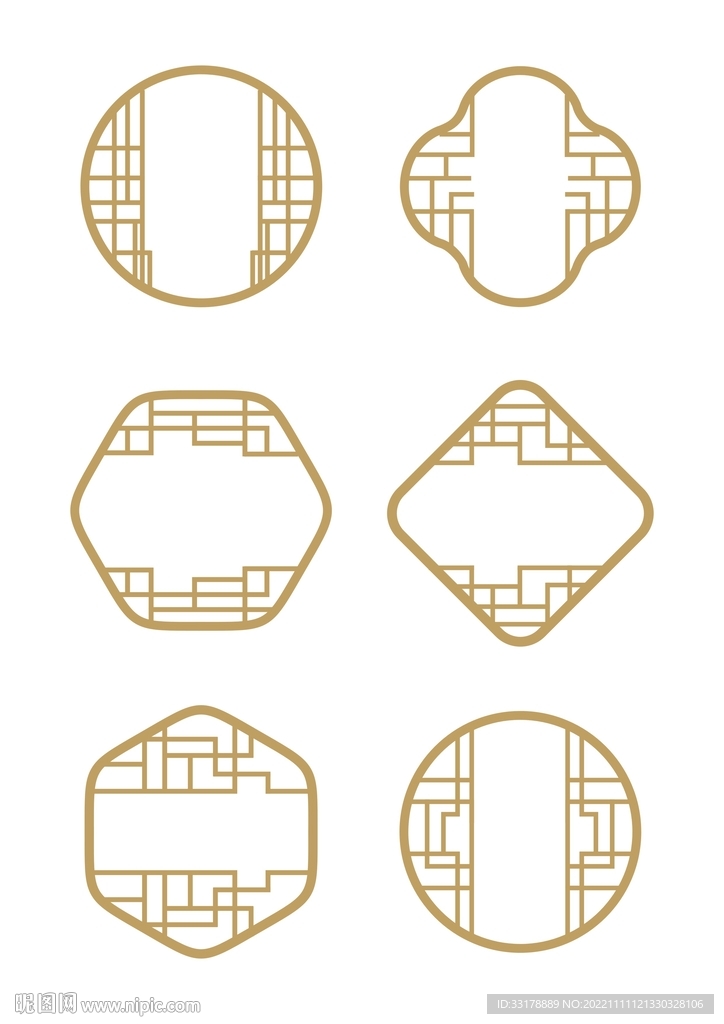 中式中国风古典窗格边框