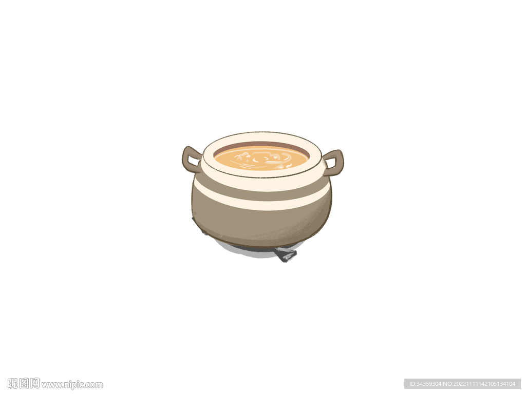 手绘插画砂锅