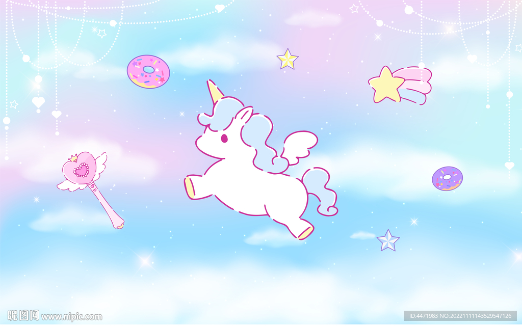 梦幻独角兽背景墙