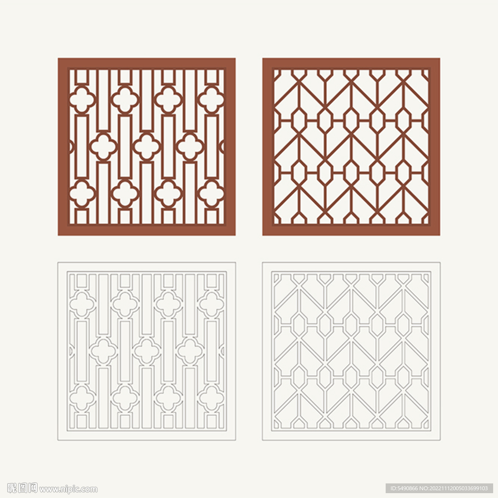 正方形窗花格 花窗图片