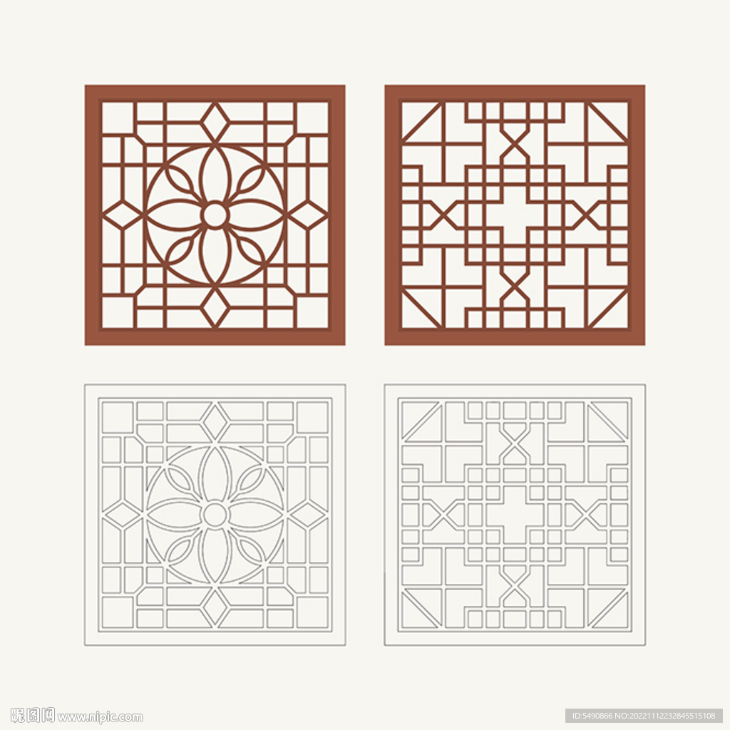 正方形窗花格 花窗