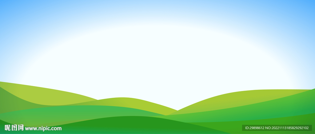 蓝天白云草地青春线条色彩背景