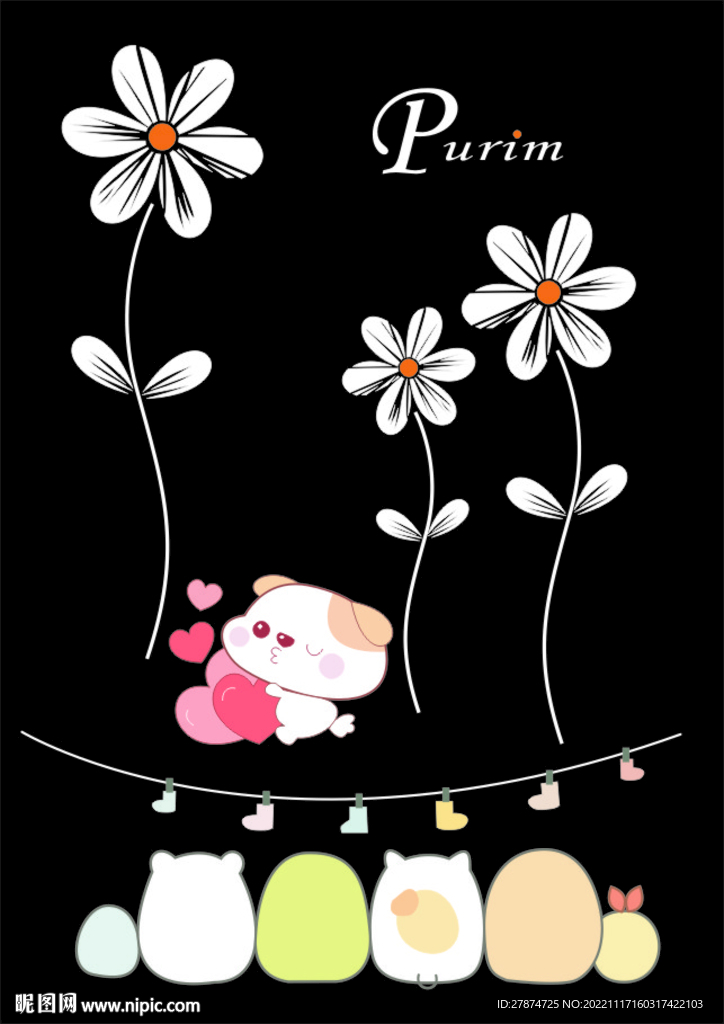 矢量卡通及花朵