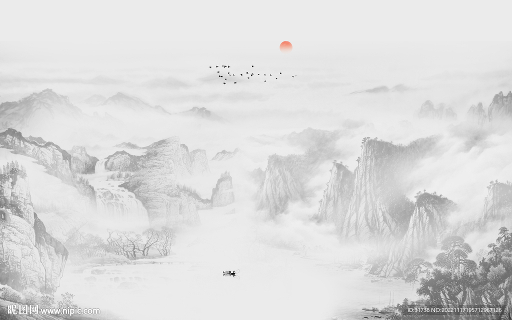 意境客厅山水画