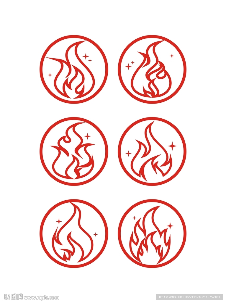 矢量红色火焰图标火苗图形