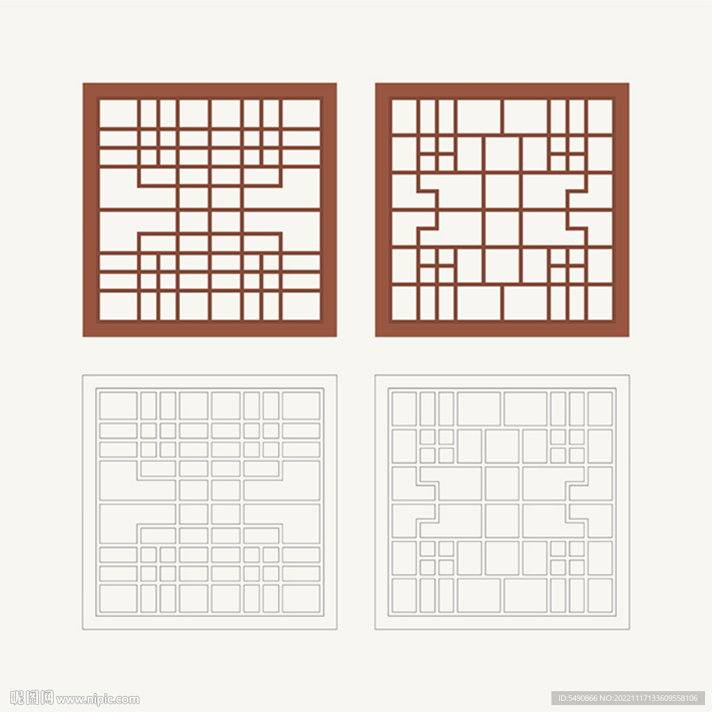 正方形窗花格 花窗