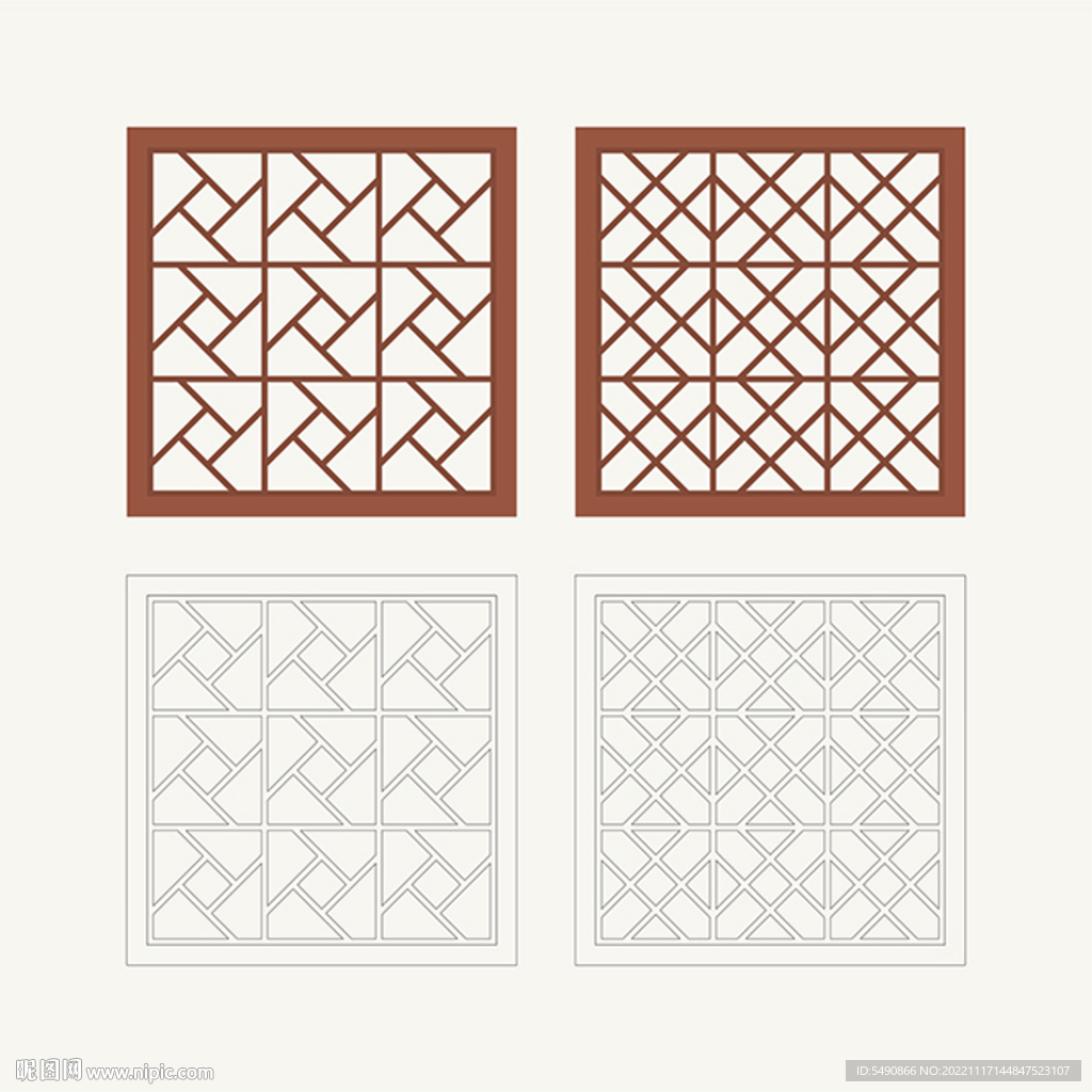 正方形窗花格 花窗