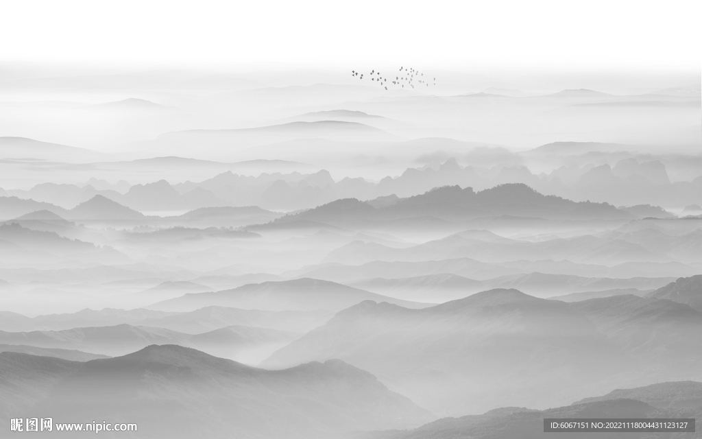 远山群山背景墙