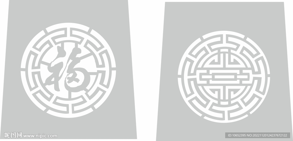 圆形花格矢量雕刻