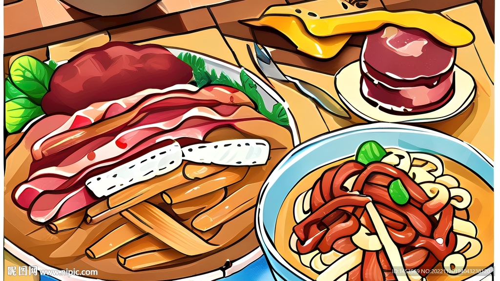 小吃美食插画