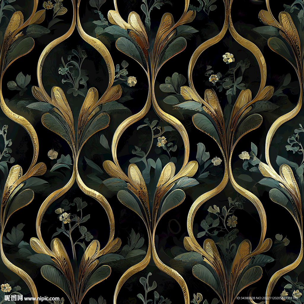 花卉图案服装花型无缝连续图