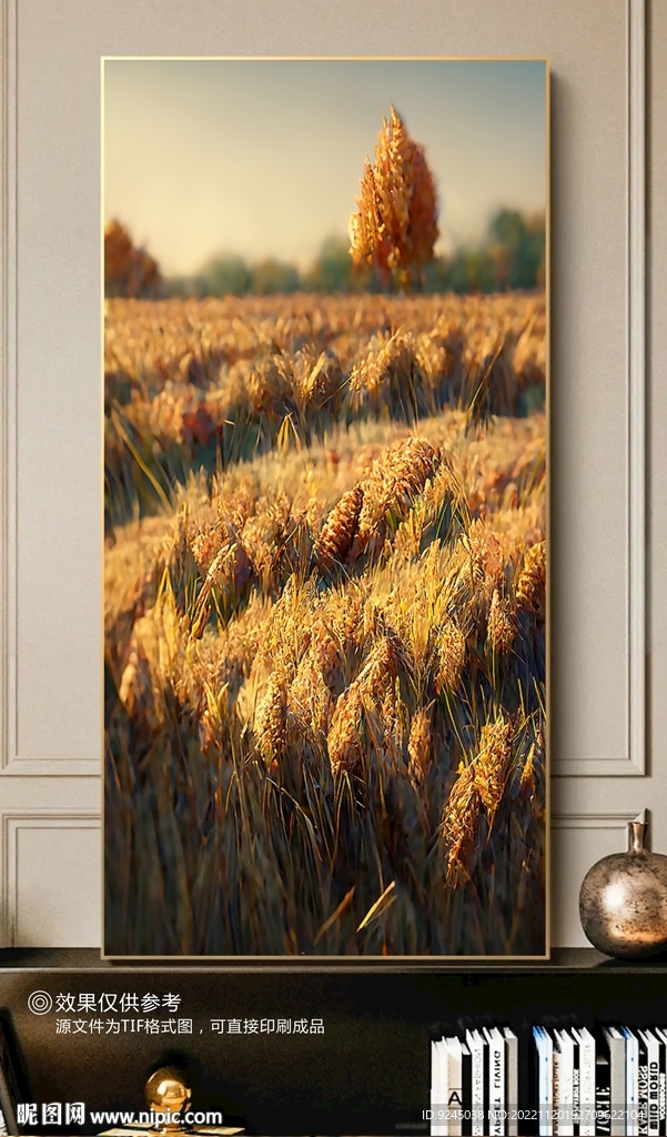北欧秋色田园风光小麦风景装饰画