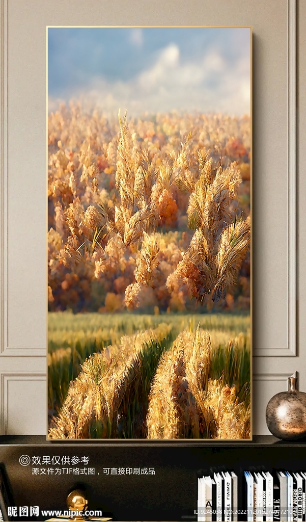 北欧秋色田园风光小麦风景装饰画