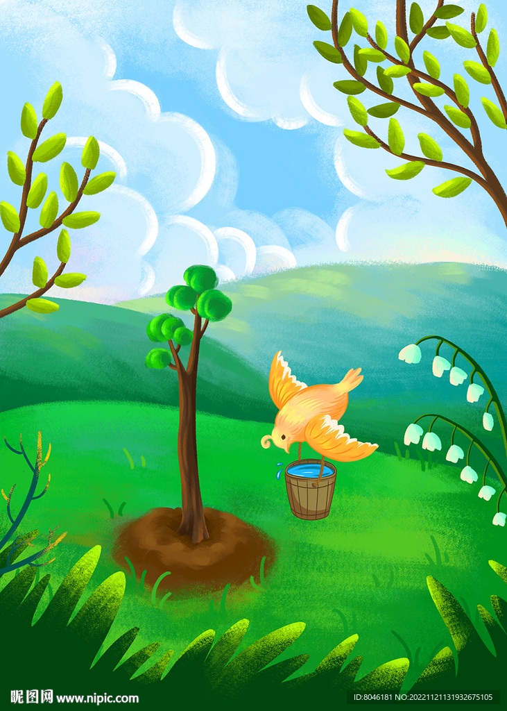植树节插画