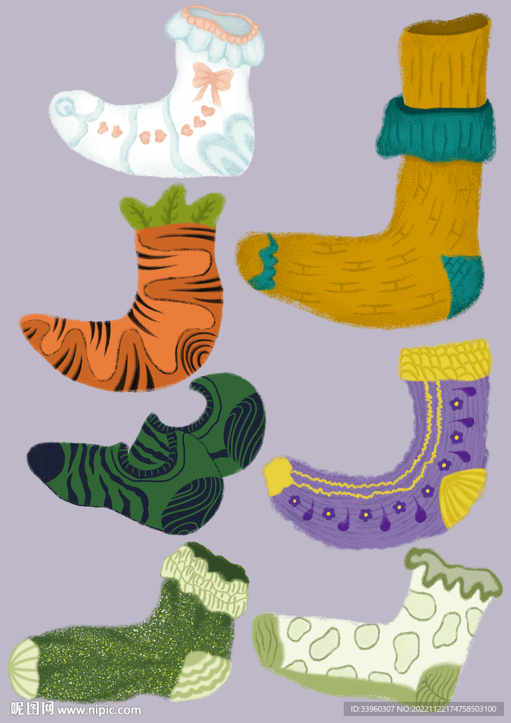 手绘可爱袜子