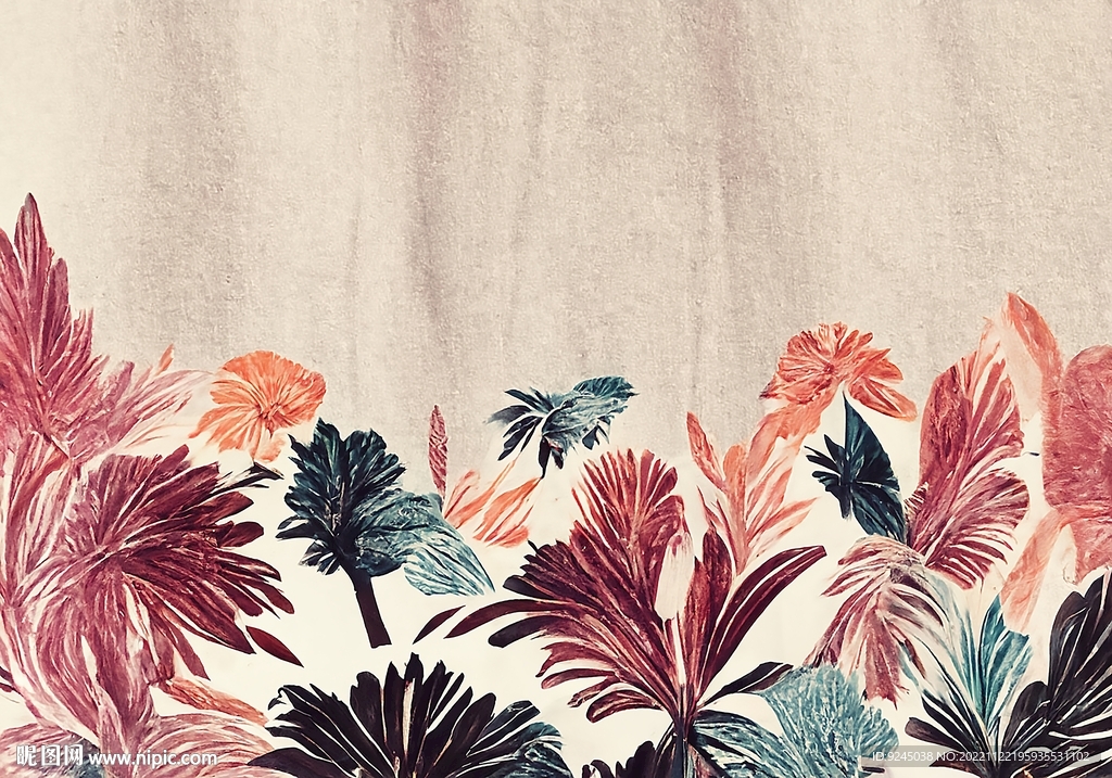 现代北欧轻奢花纹卧室地毯地垫