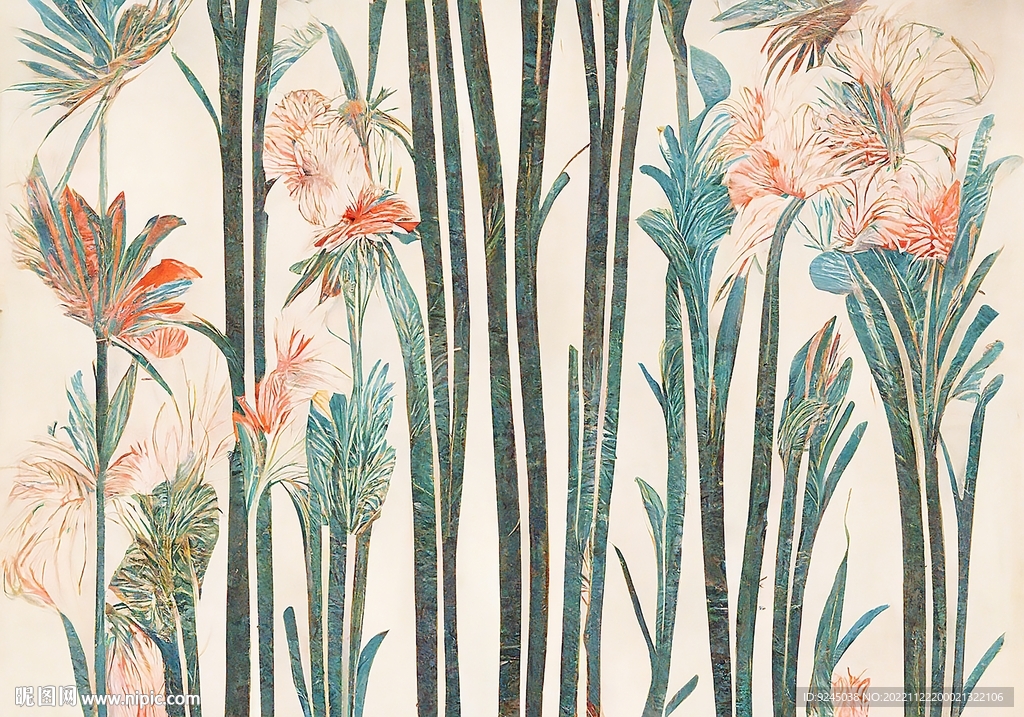 现代北欧轻奢花纹卧室地毯地垫