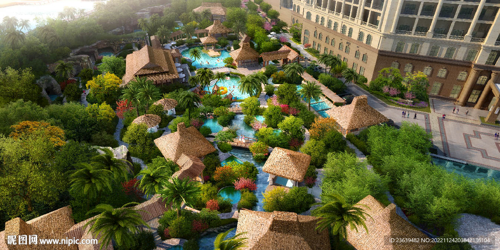 温泉酒店度假中心景观效果图