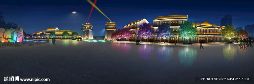 PSD亮化夜景分层素材