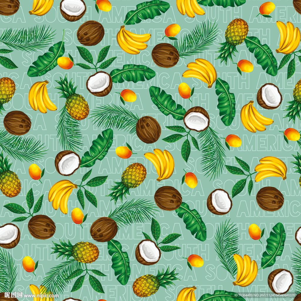热带水果图案