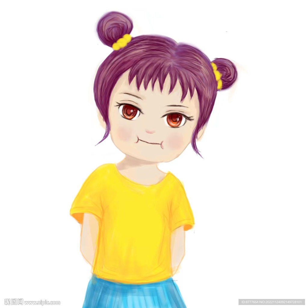 小女孩儿童插画 